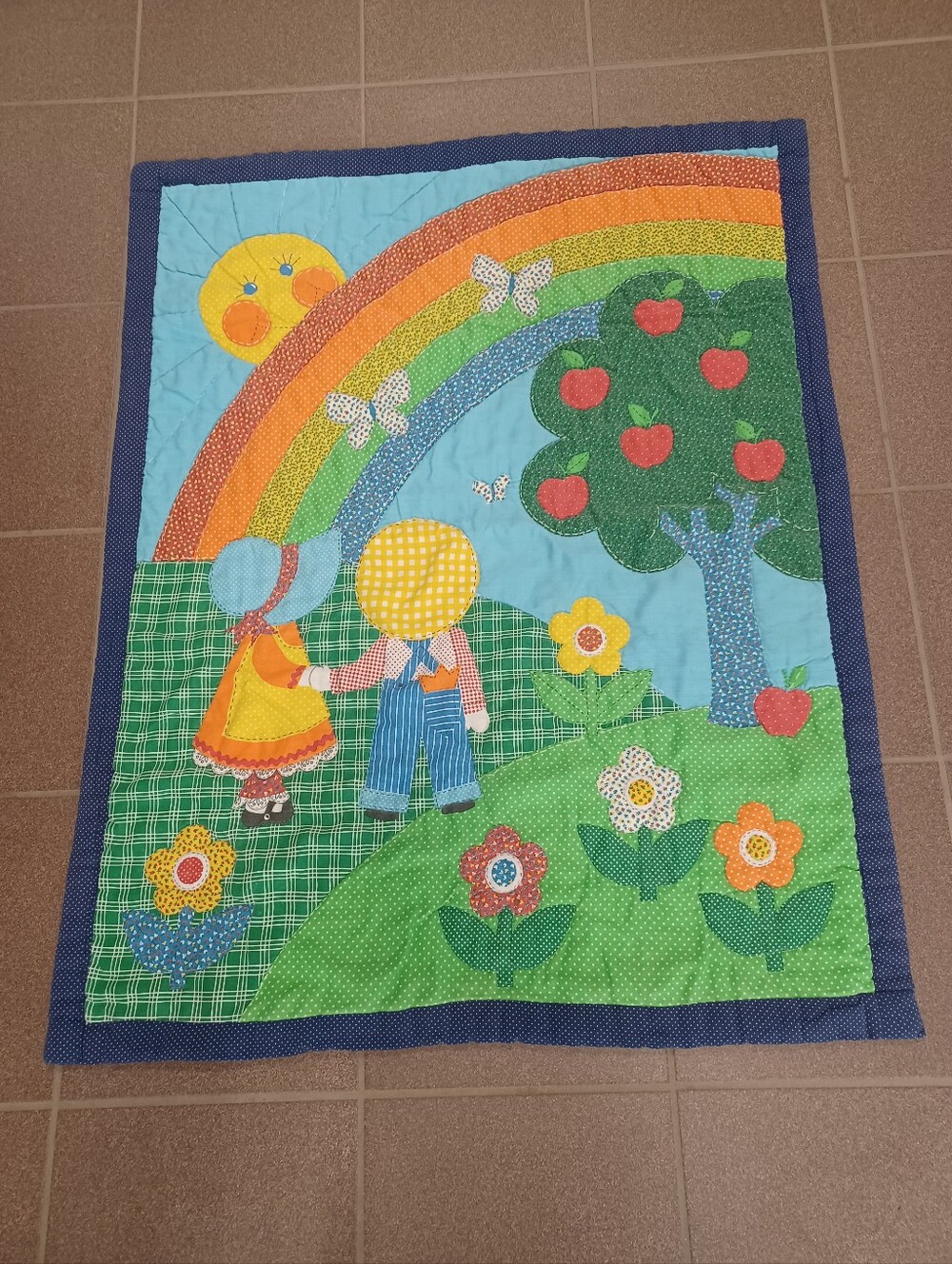 Handmade Quilted Crib Blanket Bedding PlayMat Baby Cover Handcrafted